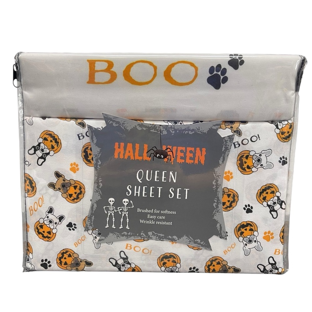 Frenchie French Bulldog Halloween Queen Sheet Set